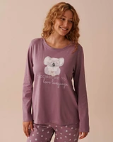 Koala Print Cotton Long Sleeve Shirt