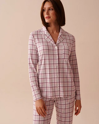 Purple Plaid Recycled Fibers Button-down Shirt