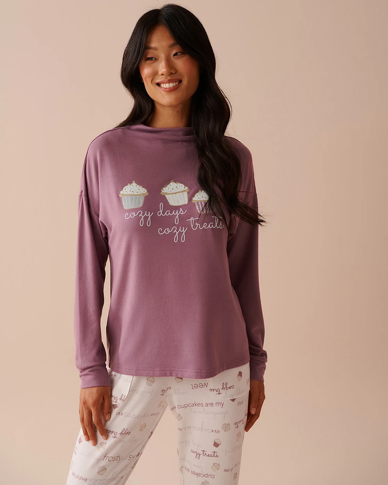 Cupcake Print Recycled Fibers Long Sleeve Shirt