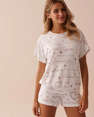 T-shirt en fibres recyclées imprimé cupcake