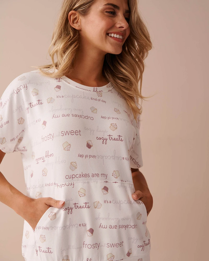 T-shirt en fibres recyclées imprimé cupcake