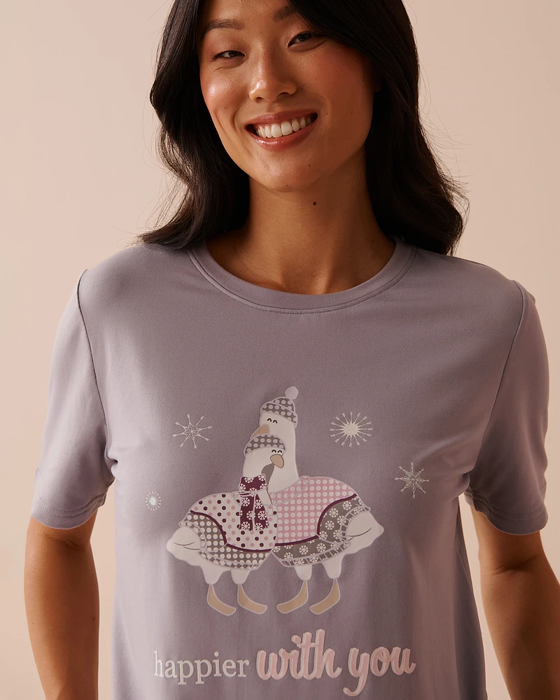 Goose Print Cozy T-shirt