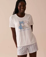 T-shirt ultra doux à imprimé chat