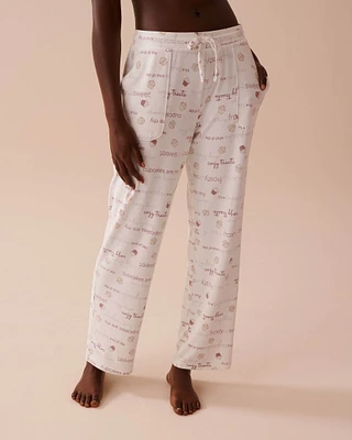 Pantalon de pyjama en fibres recyclées imprimé cupcake