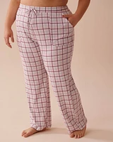 Pantalon de pyjama en fibres recyclées à carreaux violets