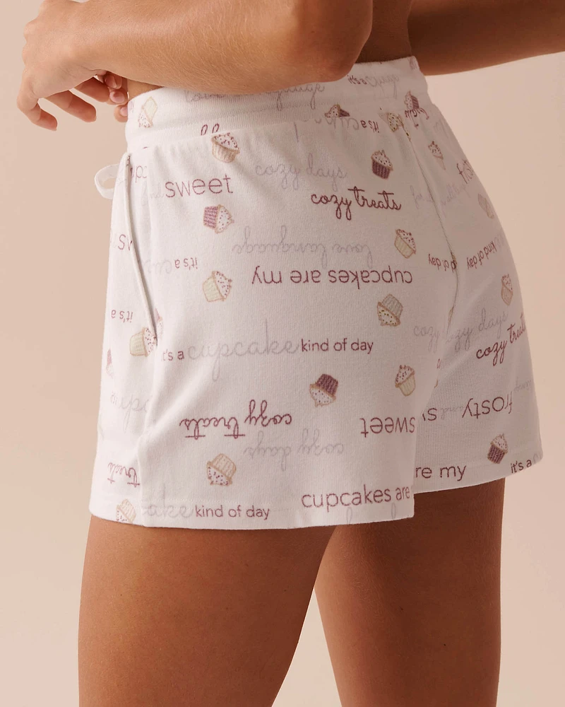 Cupcake Print Recycled Fibers Pajama Shorts