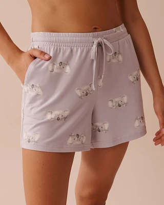 Short de pyjama ultra doux à imprimé koala