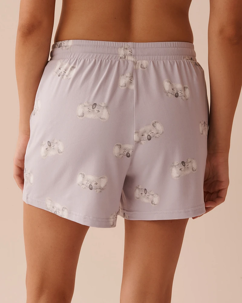 Short de pyjama ultra doux à imprimé koala