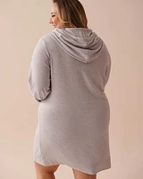 Recycled Fibers Long Sleeve Hooded Sleepshirt