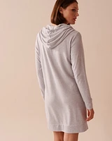 Recycled Fibers Long Sleeve Hooded Sleepshirt