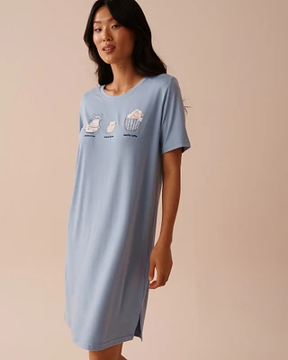 Cat Print Super Soft Sleepshirt