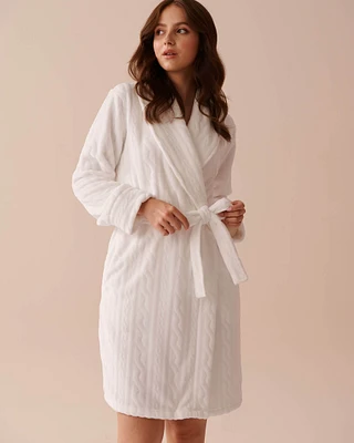 Robe de chambre peluche douce effet tricot