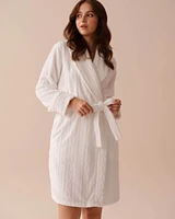 Robe de chambre peluche douce effet tricot