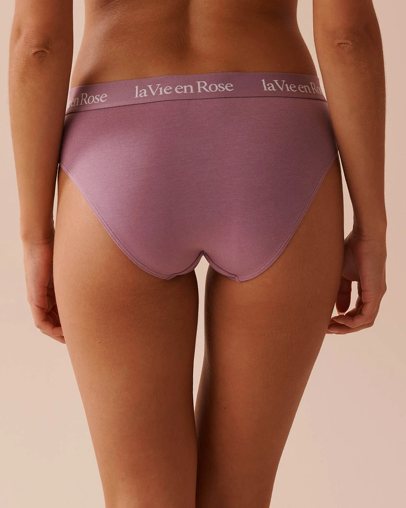 Culotte bikini coton et bande élastique logo