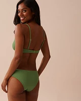 Haut de bikini triangle texturé PISTACHIO