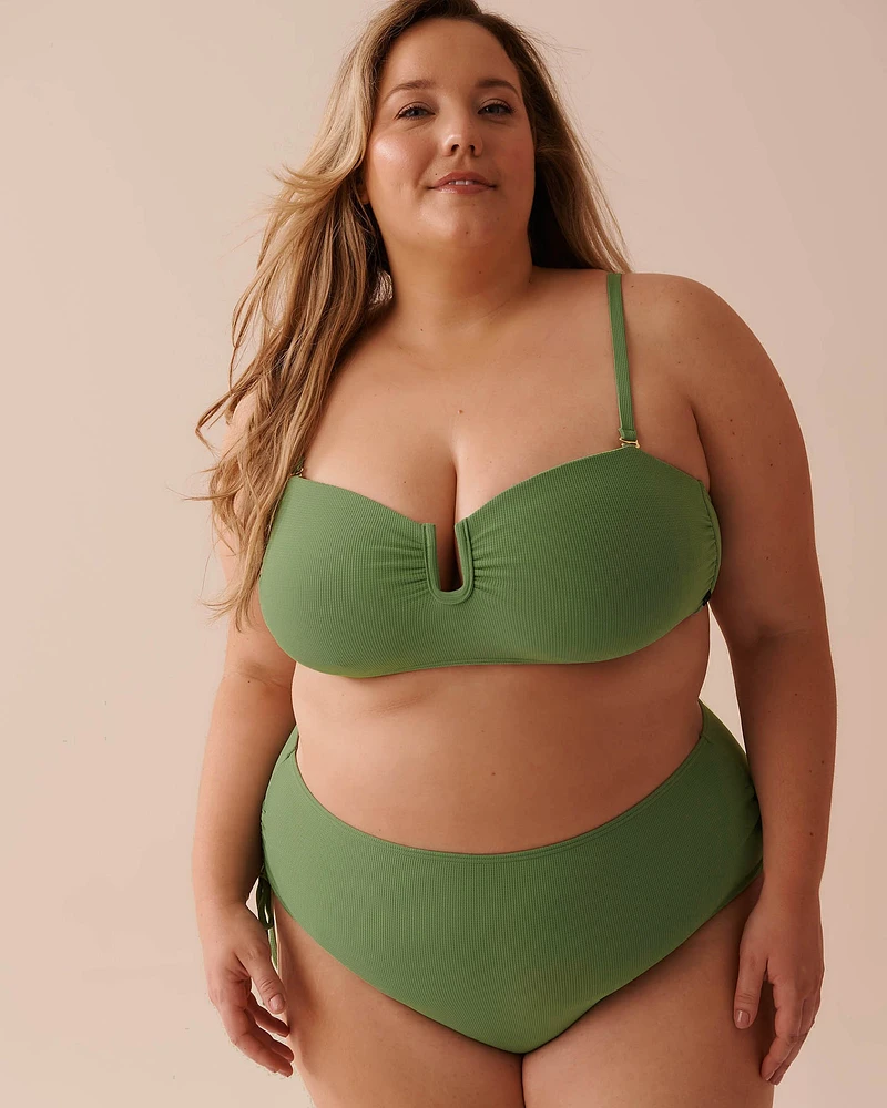 Haut de bikini bandeau texturé armature en U PISTACHIO