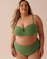 Haut de bikini bandeau texturé armature en U PISTACHIO