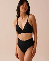 SOLID Textured Triangle Bikini Top