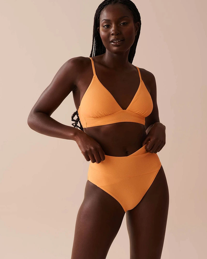 MANGO Textured Triangle Bikini Top