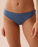 COASTAL BLUE Textured Cheeky Bikini Bottom