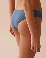 COASTAL BLUE Textured Cheeky Bikini Bottom