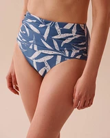 COASTAL LEAVES Recycled Fibers Draped High Waist Bikini Bottom