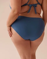 Bas de bikini taille mi-haute drapée en fibres recyclées COASTAL BLUE