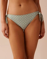 ABSTRACT FLOWERS Side Tie Brazilian Bikini Bottom