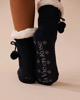 Pompom Knit and Sherpa Socks