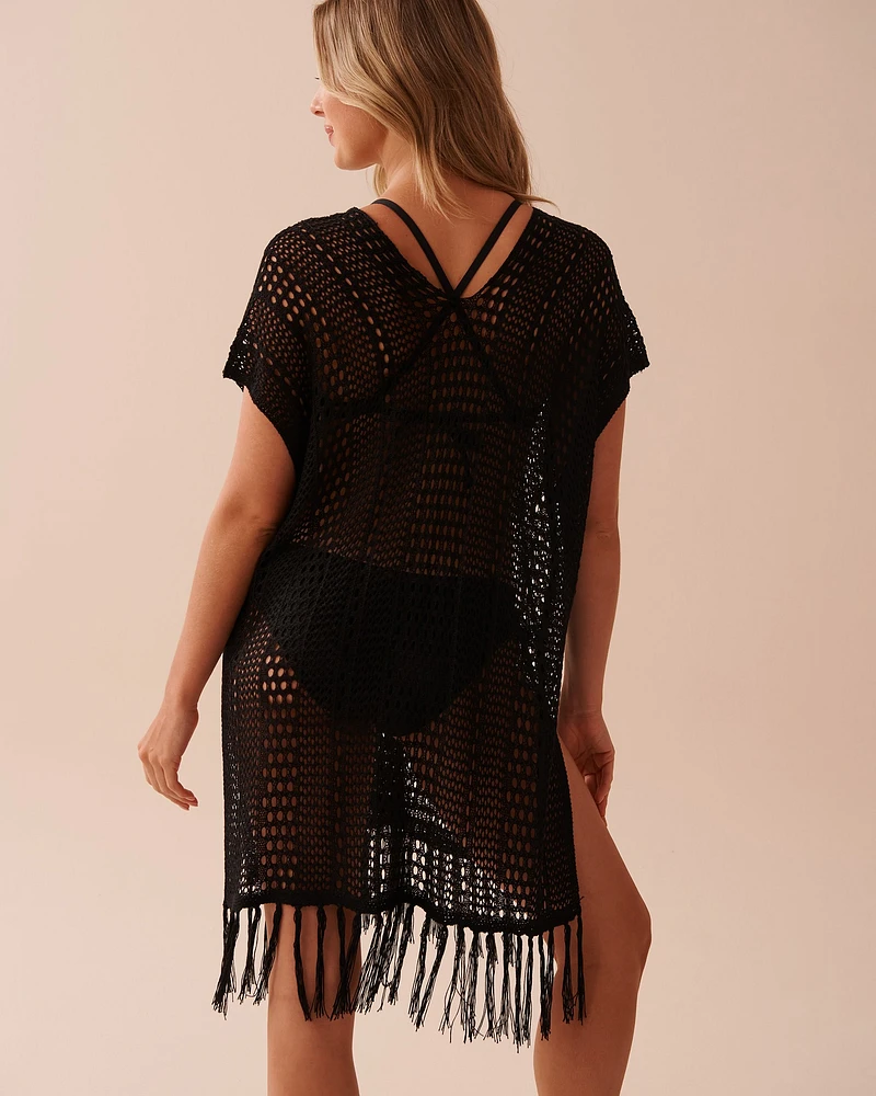 Lace Up Crochet Caftan