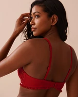 Soutien-gorge doublure légère mousse mémoire en résille florale