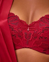 Soutien-gorge doublure légère sans bretelles en dentelle deux-tons