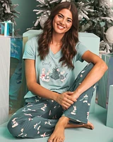 Rabbit Print Super Soft V-neck T-shirt