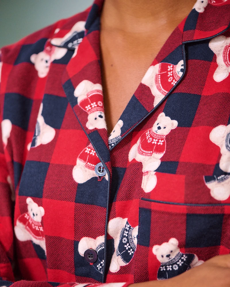 Ensemble pyjama en flanelle imprimé ourson
