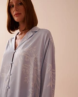 Chemisier manches longues en satin imprimé floral pastel