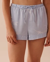 Pastel Floral Print Satin Shorts