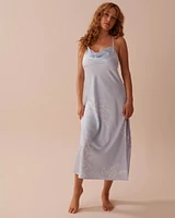 Pastel Floral Print Long Satin Nightie