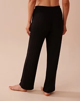 Pantalon jambe large côtel