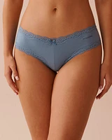 Culotte cheeky coton et bordure de dentelle