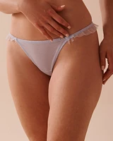 Glitter Dots Mesh and Ruffle Thong Panty