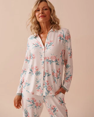 Chemisier ultra doux imprimé jardin de roses