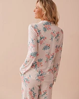 Chemisier ultra doux imprimé jardin de roses