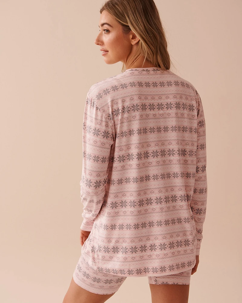 Fair Isle Print Super Soft Long Sleeve Shirt