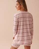 Fair Isle Print Super Soft Long Sleeve Shirt