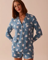 Penguin Print Super Soft Button-down Shirt