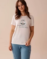 T-shirt col rond ultra doux à imprimé pingouin