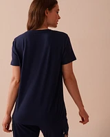 T-shirt col rond ultra doux à imprimé orignal