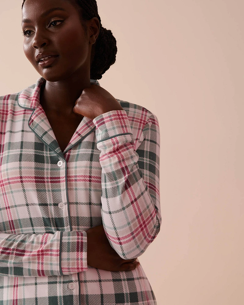 Recycled Fibers Plaid Button-down Shirt