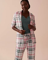 Recycled Fibers Plaid Button-down Shirt