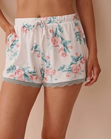 Short de pyjama ultra doux imprimé jardin roses